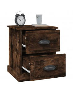 Comodini 2 pz Rovere Fumo 39x39x47,5 cm in Legno Multistrato