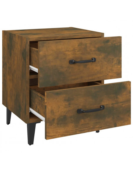 Comodini 2 pz Rovere Fumo 40x35x47,5 cm