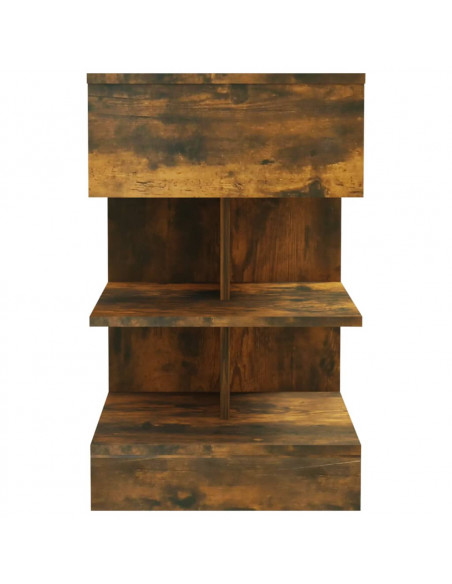 Comodini 2 pz Rovere Fumo 40x35x65 cm in Legno Multistrato