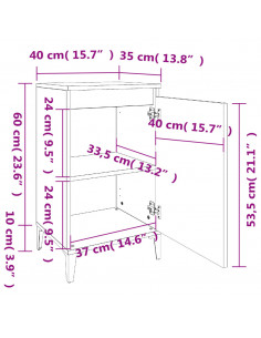 Comodini 2 pz Rovere Fumo 40x35x70 cm in Legno Multistrato