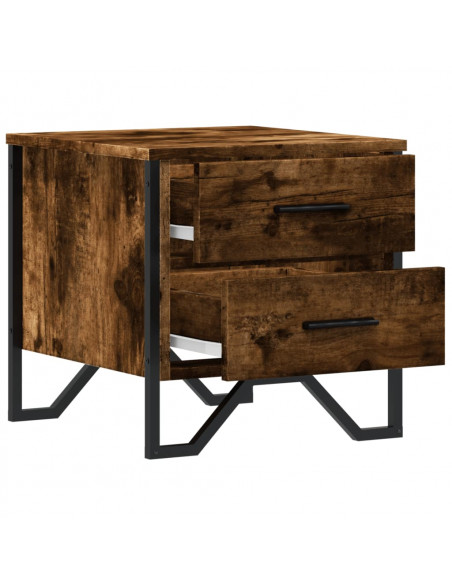 Comodini 2 pz Rovere Fumo 40x41x40 cm in Truciolato