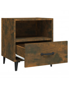 Comodini 2 pz Rovere Fumo in Legno Multistrato