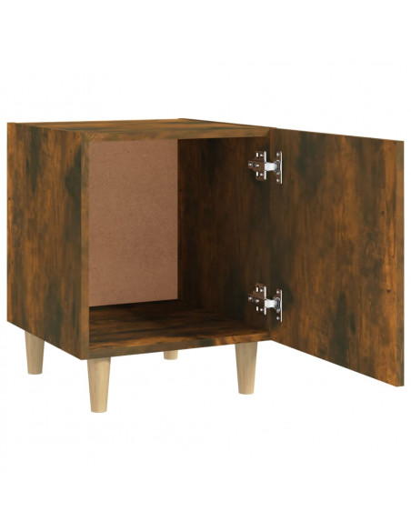 Comodini 2 pz Rovere Fumo in Legno Multistrato