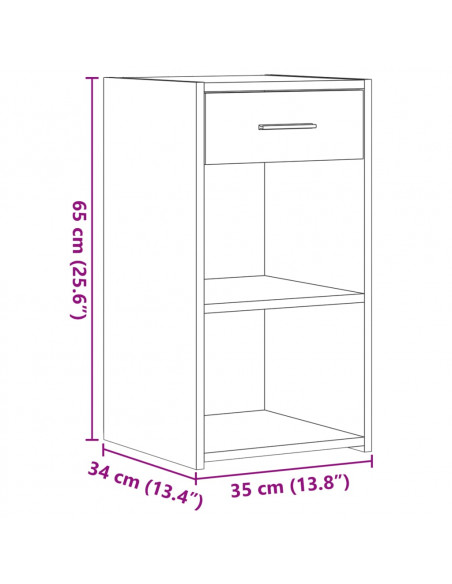 Comodini 2 pz Rovere Marrone 35x34x65 cm in Legno Multistrato