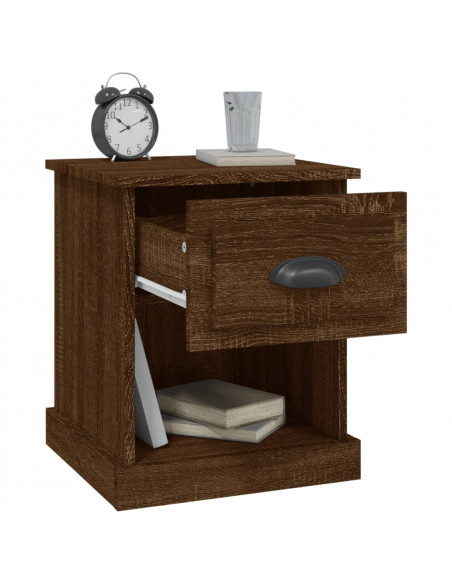 Comodini 2 pz Rovere Marrone 39x39x47,5 cm in Legno Multistrato