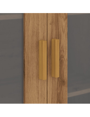 Armadietto Pensile a Parete Rovere Artigianale 69,5x34x90 cm