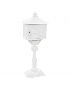 Cassetta della Posta in Alluminio Inossidabile Vintage Bianca 2