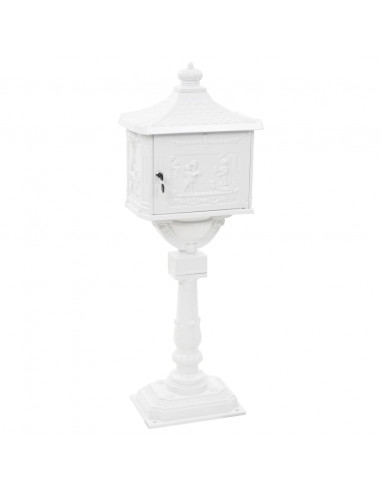 Cassetta della Posta in Alluminio Inossidabile Vintage Bianca