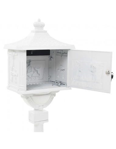 Cassetta della Posta in Alluminio Inossidabile Vintage Bianca