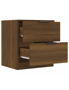 Comodini 2 pz Rovere Marrone in Legno Multistrato