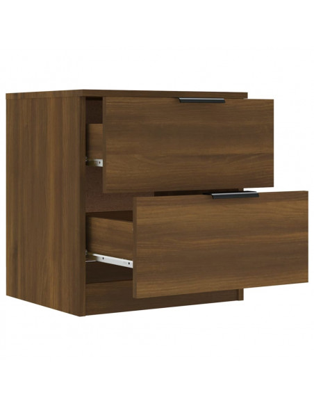 Comodini 2 pz Rovere Marrone in Legno Multistrato