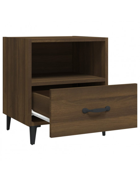 Comodini 2 pz Rovere Marrone in Legno Multistrato