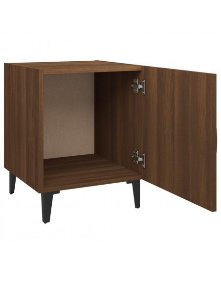 Comodini 2 pz Rovere Marrone in Legno Multistrato