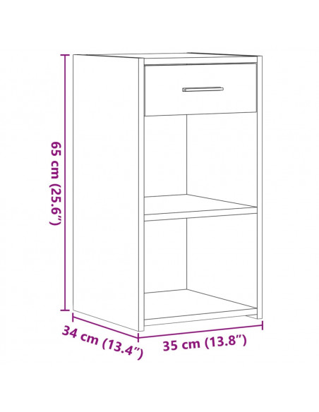 Comodini 2 pz Rovere Sonoma 35x34x65 cm in Legno Multistrato