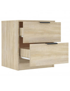 Comodini 2 pz Rovere Sonoma in Legno Multistrato