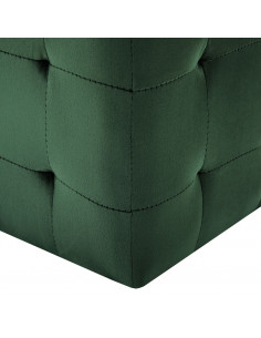 Comodini 2 pz Verde 30x30x30 cm in Tessuto Vellutato