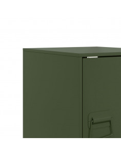Comodini 2 pz Verde Oliva 34,5x39x44 cm in Acciaio