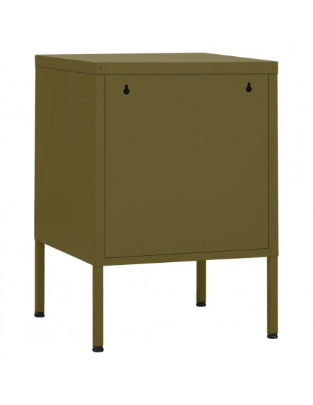 Comodini 2 pz Verde Oliva 35x35x51 cm in Acciaio