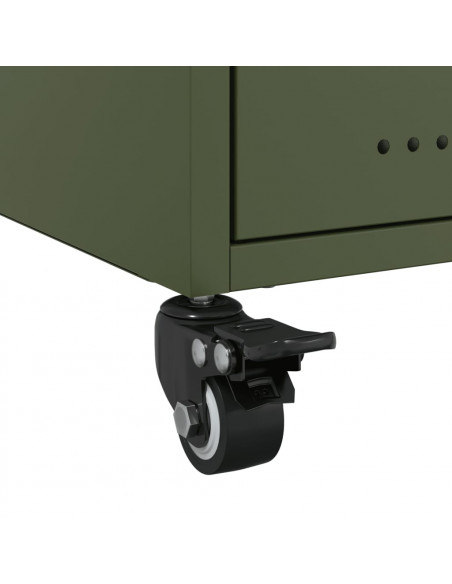 Comodini 2 pz Verde Oliva 36x39x43,5 cm in Acciaio