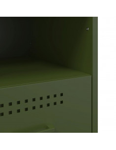 Comodini 2 pz Verde Oliva 36x39x50,5 cm Acciaio Laminato Freddo