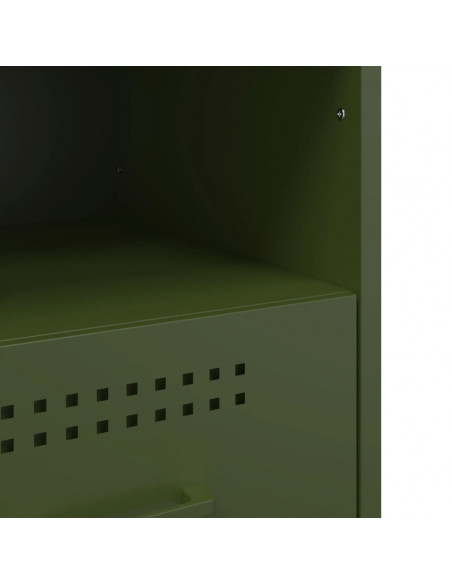 Comodini 2 pz Verde Oliva 36x39x50,5 cm Acciaio Laminato Freddo