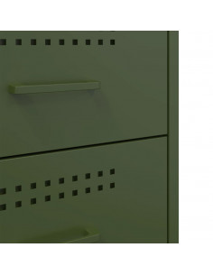 Comodini 2 pz Verde Oliva 36x39x50,5 cm in Acciaio