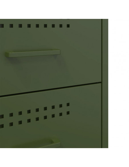 Comodini 2 pz Verde Oliva 36x39x50,5 cm in Acciaio