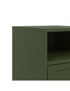 Comodini 2 pz Verde Oliva 36x39x59 cm in Acciaio