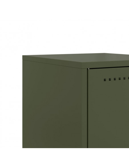 Comodini 2 pz Verde Oliva 36x39x60,5 cm in Acciaio