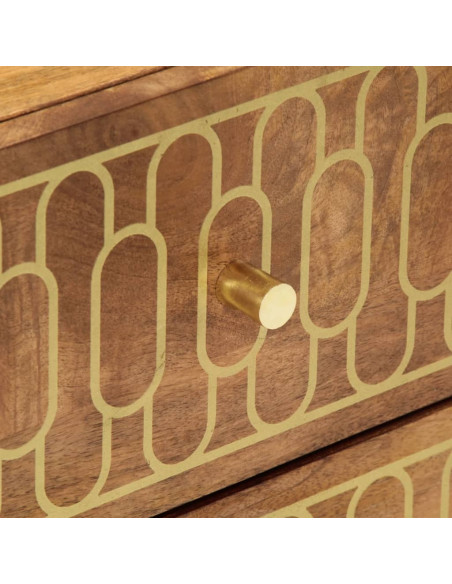 Comodini 2pz 40x33x46 cm in Legno Massello di Mango