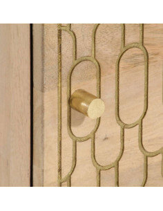 Comodini 2pz 40x33x46 cm in Legno Massello di Mango