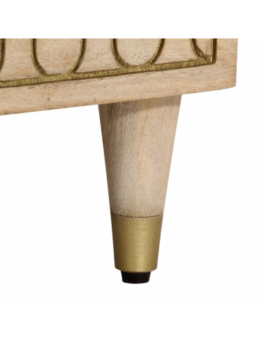 Comodini 2pz 40x33x46 cm in Legno Massello di Mango