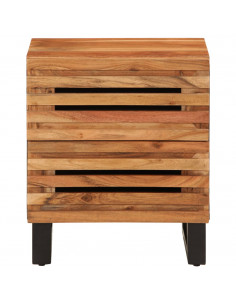 Comodini 2pz 40x34x46 cm in Legno Massello di Acacia