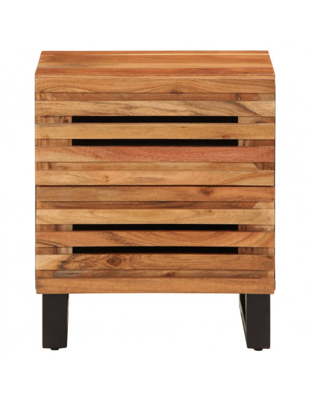 Comodini 2pz 40x34x46 cm in Legno Massello di Acacia