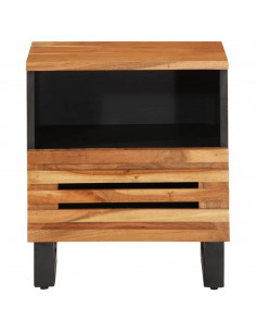 Comodini 2pz 40x34x46 cm in Legno Massello di Acacia