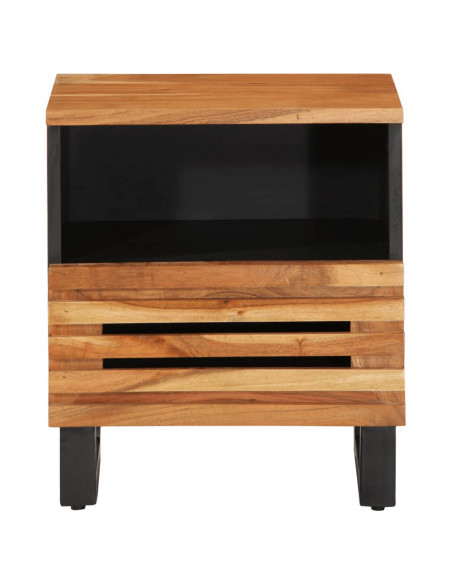 Comodini 2pz 40x34x46 cm in Legno Massello di Acacia