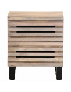 Comodini 2pz 40x34x46 cm in Legno Massello di Mango Sbiancato