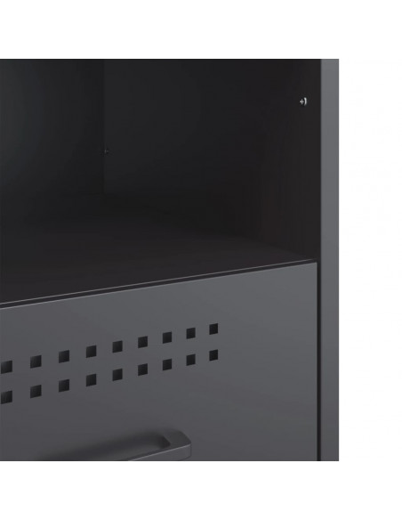Comodini 2pz Antracite 36x39x50,5cm Acciaio Laminato a Freddo