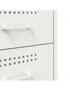 Comodini 2pz Bianchi 36x39x68cm in Acciaio Laminato a Freddo