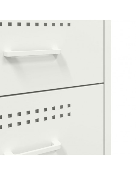 Comodini 2pz Bianchi 36x39x68cm in Acciaio Laminato a Freddo