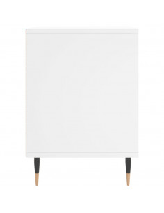 Comodini 2pz Bianchi 40x35x50 cm in Legno Multistrato