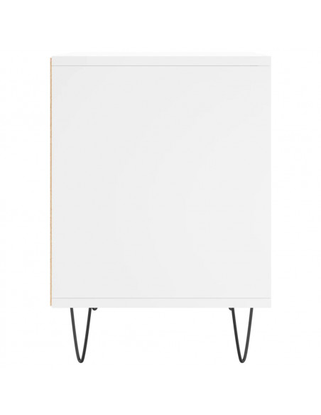 Comodini 2pz Bianchi 40x35x50 cm in Legno Multistrato
