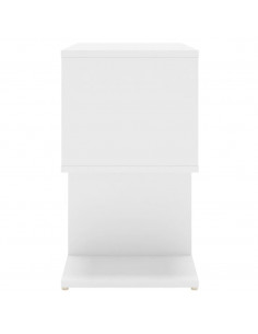 Comodini 2pz Bianchi 50x30x51,5 cm in Legno Multistrato