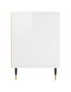 Comodini 2pz Bianco Lucido 40x35x50 cm in Legno Multistrato