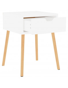 Comodini 2pz Bianco Lucido 40x40x56 cm in Legno Multistrato