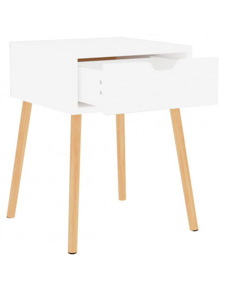 Comodini 2pz Bianco Lucido 40x40x56 cm in Legno Multistrato