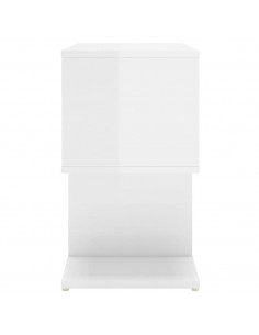 Comodini 2pz Bianco Lucido 50x30x51,5 cm in Legno Multistrato