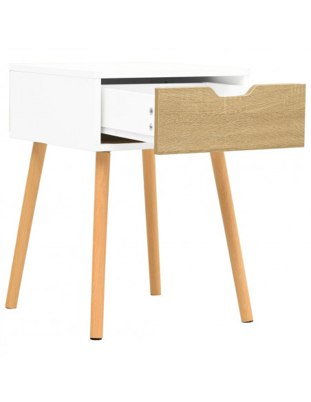 Comodini 2pz Bianco Rovere Sonoma 40x40x56cm Legno Multistrato