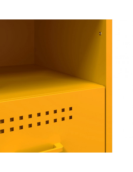 Comodini 2pz Giallo Senape 36x39x50,5cm Acciaio Laminato Freddo