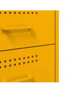 Comodini 2pz Giallo Senape 36x39x68cm Acciaio Laminato a Freddo